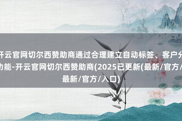 开云官网切尔西赞助商通过合理建立自动标签、客户分组等功能-开云官网切尔西赞助商(2025已更新(最新/官方/入口)